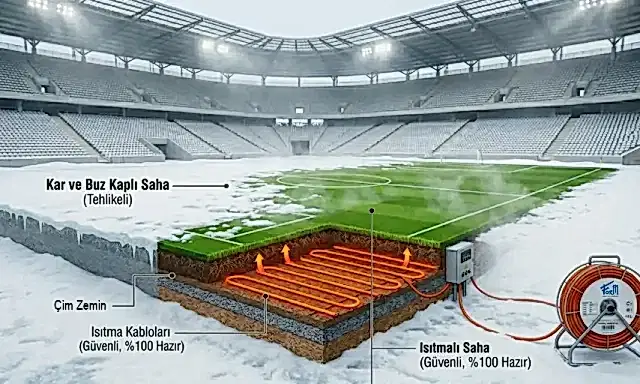 futbol sahası hibrit çim zemin ısıtma